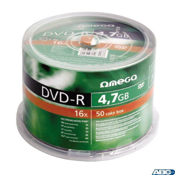 Płyta OMEGA DVD-R 4,7GB 16X CAKE (100) OMD16C100- -a