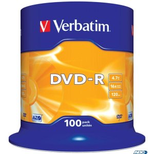 Płyta DVD-R VERBATIM CAKE(100) Matt Silver 4.7GB x16 43549