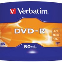 Płyta DVD-R VERBATIM AZO, 4,7GB, prędkość 16x, cake, 50szt., srebrny mat