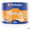 Płyta DVD-R VERBATIM (50) 4,7GB 16x Spindle Matt Silver Wrap 43788