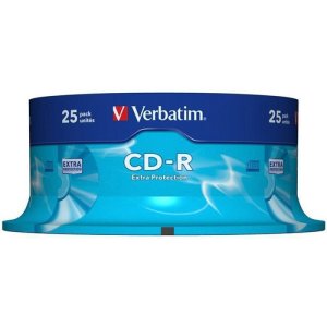 Płyta CD-R VERBATIM, 700MB, prędkość 52x, cake, 25szt., ekstra ochrona