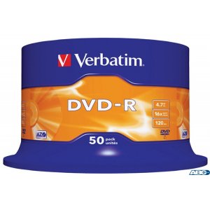 Płyta DVD-R VERBATIM CAKE (50) Matt Silver 4.7GB x 16  43548