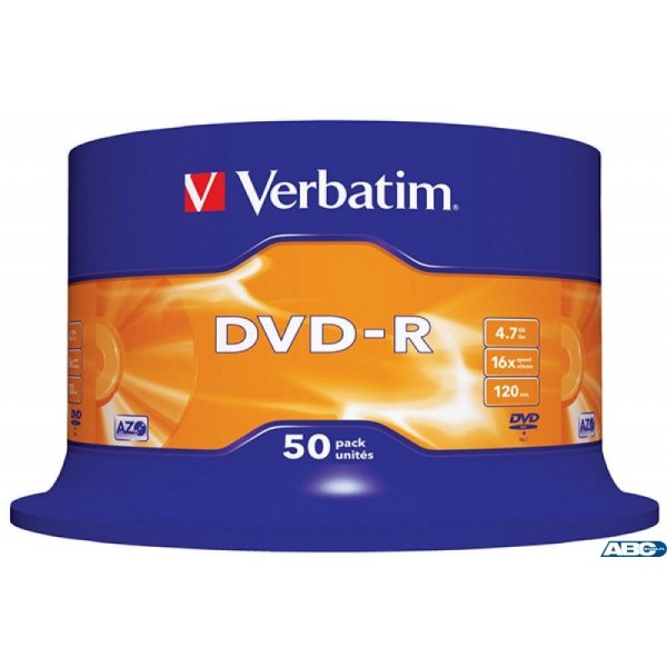 Płyta DVD-R VERBATIM CAKE (50) Matt Silver 4.7GB x 16  43548