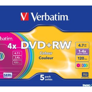 Płyta DVD + RW VERBATIM SLIM Color 4.7GB x4 (1) 43297