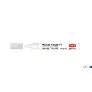 Marker akrylowy, fibrowa końcówka okrągła 2-5mm,  biały TO-402 Toma