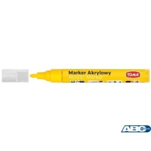 Marker akrylowy, fibrowa końcówka okrągła 2-5mm,  żółty TO-402 Toma
