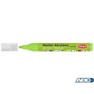 Marker akrylowy, fibrowa końcówka okrągła 2-5mm,  zielony jasny metalic TO-402 Toma