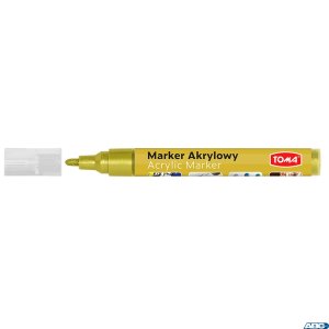 Marker akrylowy, fibrowa końcówka okrągła 2-5mm,  złoty TO-402 Toma