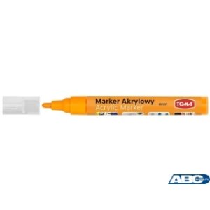 Marker akrylowy, fibrowa końcówka okrągła 2-5mm,  pomarańczowy metalic TO-402 Toma