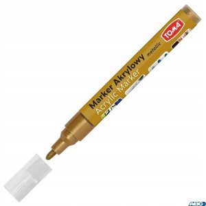 Marker akrylowy, fibrowa końcówka okrągła 2-5mm,  brązowy metalic TO-402 Toma