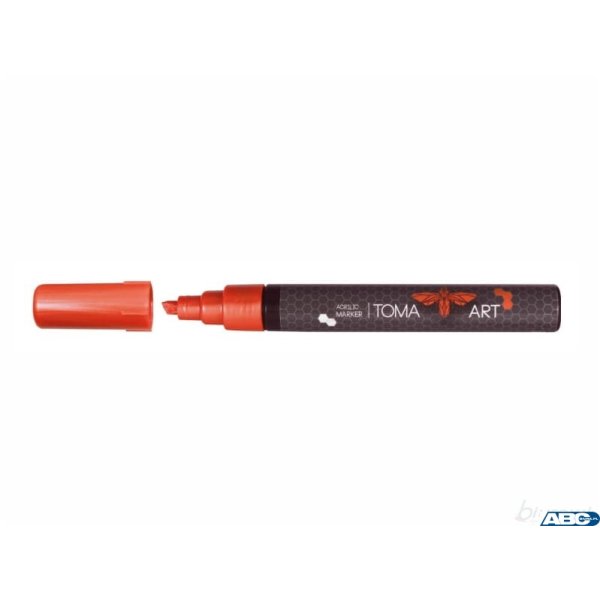 Marker akrylowy, fibrowa końcówka ścięta 2-5mm,  czerwony TO-400 Toma