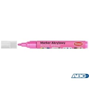 Marker akrylowy, fibrowa końcówka okrągła 2-5mm,  różowy TO-402 Toma