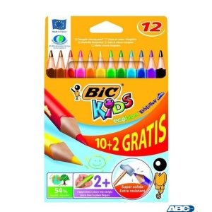 Kredki ołówkowe BIC Kids Evolution Triangle ECOlutions 10 + 2kol, 8871462