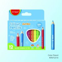 Kredki ołówkowe KEYROAD, JUMBO Junior, 3mm, trójkątne, 12 szt., pudełko, mix kolorów
