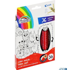 Kredki ołówkowe FIORELLO SUPER SOFT, 36 kolorów, trójkątne 170-2474