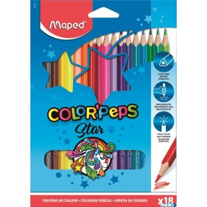 Kredki trójkątne MAPED COLORPEPS 18kolorów 183218