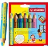 Kredki WOODY 3w1- duo 6 sztuk  + temperówka, STABILO 8826-2