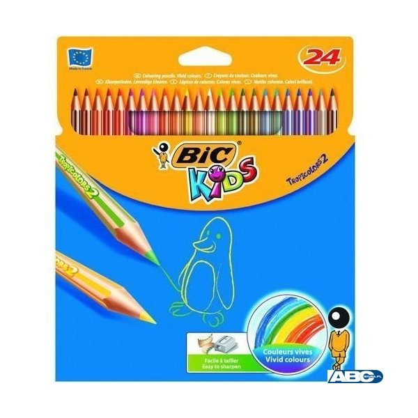 Kredki ołówkowe BIC Kids Tropicolors 24kol., 9375182/9375183