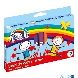 Kredki FIORELLO świecowe 12 kolorów JUMBO kolor 170-1384