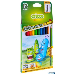 Kredki trójkątne grube 12kol.CRICCO CR325k12-ZEST-ANG-AX