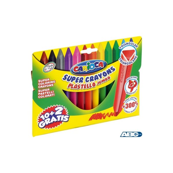 Kredki CARIOCA PLASTELLO JUMBO, 12 kolorów 170-2185