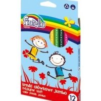 Kredki ołówkowe FIORELLO SUPER SOFT, 12 kolorów JUMBO, trójkątne 170-2218