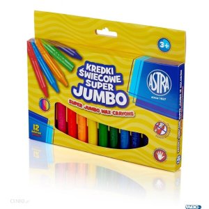 Kredki świecowe super Jumbo 12 kolorów - 14mm  / 100mm ASTRA, 316118003 (X)