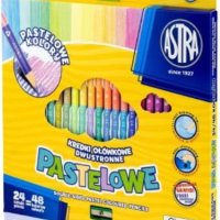 Kredki ołówkowe trójkątne dwustronne pastelowe 24=48 ASTRA, 312120005