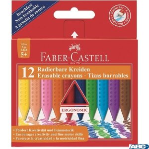 Kredki GRIP trójkątne 12 kol.woskowe  FABER CASTEL 122520