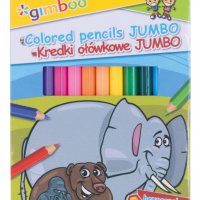 Kredki ołówkowe GIMBOO Jumbo, sześciokątne, 12szt., mix kolorów