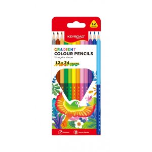 Kredki ołówkowe KEYROAD, gradientowe, 12 szt., mix kolorów