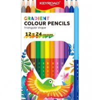 Kredki ołówkowe KEYROAD, gradientowe, 12 szt., mix kolorów