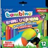 Kredki trójkątne BAMBINO 12 kolorów temperówka w oprawie drewnianej