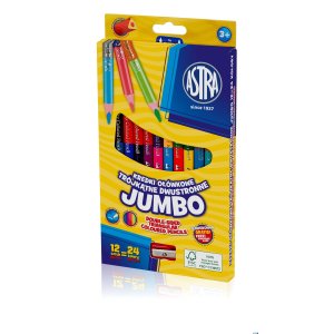 Kredki ołówkowe jumbo Astra 12 sztuk=24 kolory, 312118001