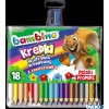 Kredki trójkątne BAMBINO 18 kolorów + temperówka w oprawie drewnianej