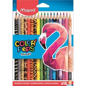 Kredki COLORPEPS ANIMALS trójkątne 18 szt pud. z zaw. 832218 (X)