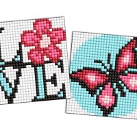 Diamentowa mozaika na magnesie IDEYKA, 9x9 cm, kids, pełen wdzieku motyl, 2 szt.
