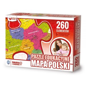 Puzzle edukacyjne GŁOWALA, mapa Polski, 260 elementów, 60x40cm