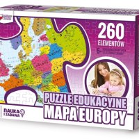Puzzle edukacyjne GŁOWALA, mapa Europy, 260 elementów, 60x40cm