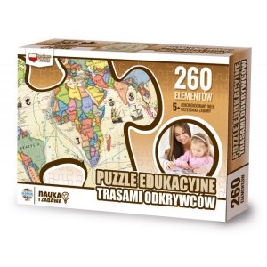 Puzzle edukacyjne GŁOWALA, z trasami odkrywców, 260 elementów, 60x40cm