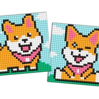 Diamentowa mozaika na magnesie IDEYKA, 9x9 cm, kids, zabawne psy, 2 szt.