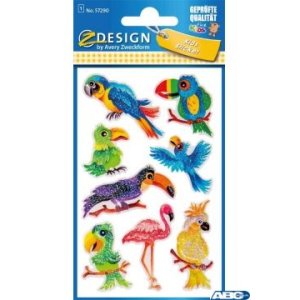 Naklejki brokatowe-Dinozaury 57293 / Ptaki 57290