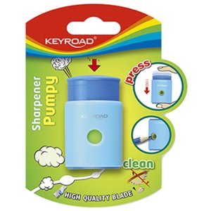 Temperówka KEYROAD Pumpy-Up, plastikowa, pojedyncza, blister, mix kolorów