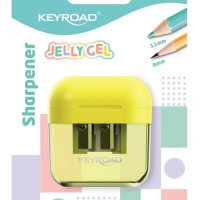 Temperówka plastikowa KEYROAD Jelly Gel, podwójna, blister, transparentna