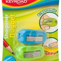 Temperówka KEYROAD Nugget, plastikowa, pojedyncza, 2szt., blister, mix kolorów