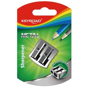 Temperówka KEYROAD Metal, aluminiowa, podwójna, srebrna