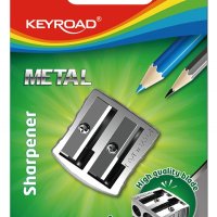 Temperówka KEYROAD Metal, aluminiowa, podwójna, srebrna