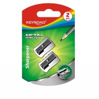 Temperówka KEYROAD Metal, aluminiowa, pojedyncza, 2szt, blister