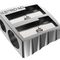 Temperówka KEYROAD Metal, aluminiowa, podwójna, pakowana na displayu, srebrna
