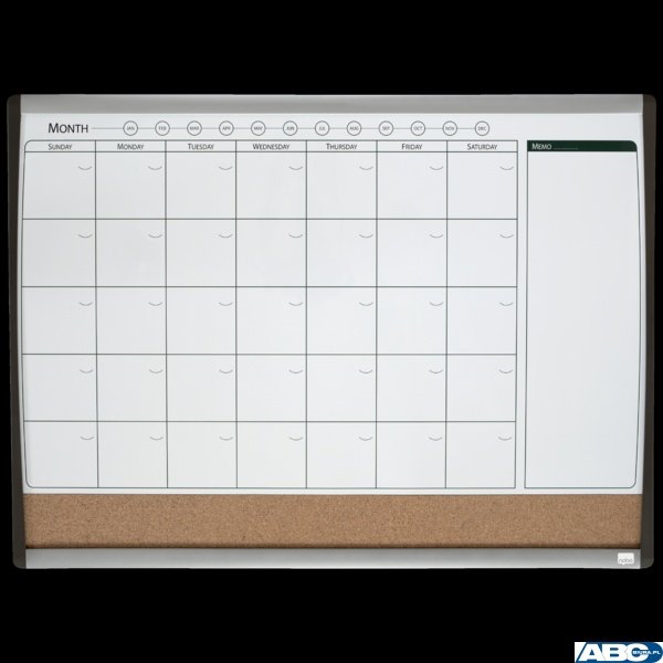 Magnetyczny planer miesięczny Nobo, 585 x 430 mm, 1903813